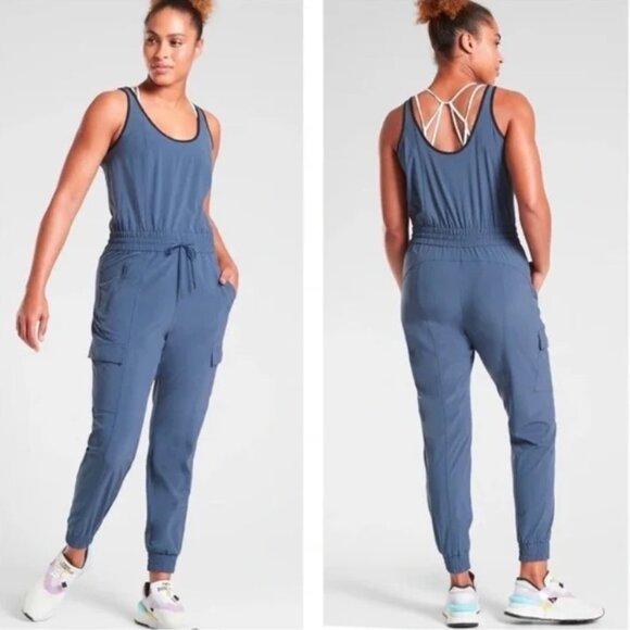 Athleta Iron Blue Unbound Jumpsuit NWT (Size M) - Picture 1 of 3